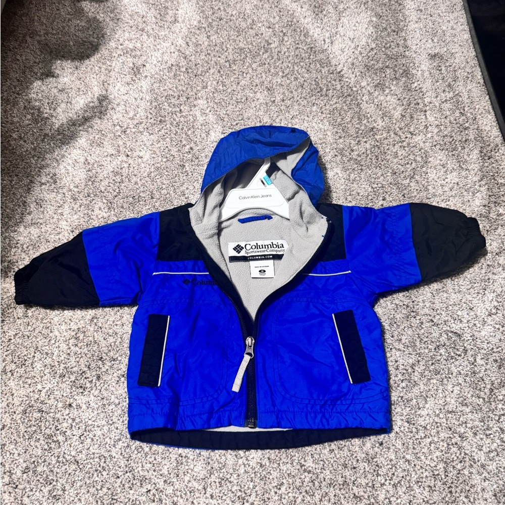 Columbia Blue and Black Kids' Hooded Jacket